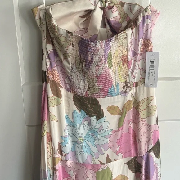 NWT Premier Armour Women’s Size 10 multicolored Ivory Hi-low Dress - Picture 10 of 10